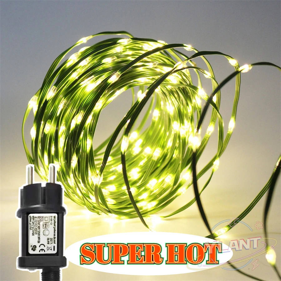 24V Plug in Green PVC Wire Christmas String Lights 10/20/50/100M Waterproof PVC Copper Wire Fairy Light Wedding Party Garland
24V Plug in Green PVC Wire Christmas String Lights 10/20/50/100M Waterproof PVC Copper Wire Fairy Light Wedding Party Garland