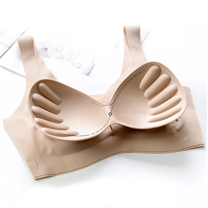 CINOON Thin Push Up Vest Bra Ice Silk Seamless Underwear Soft Comfortable Sleep Top With Chest Padded Plus Size Bras For Women
CINOON Thin Push Up Vest Bra Ice Silk Seamless Underwear Soft Comfortable Sleep Top With Chest Padded Plus Size Bras For Women