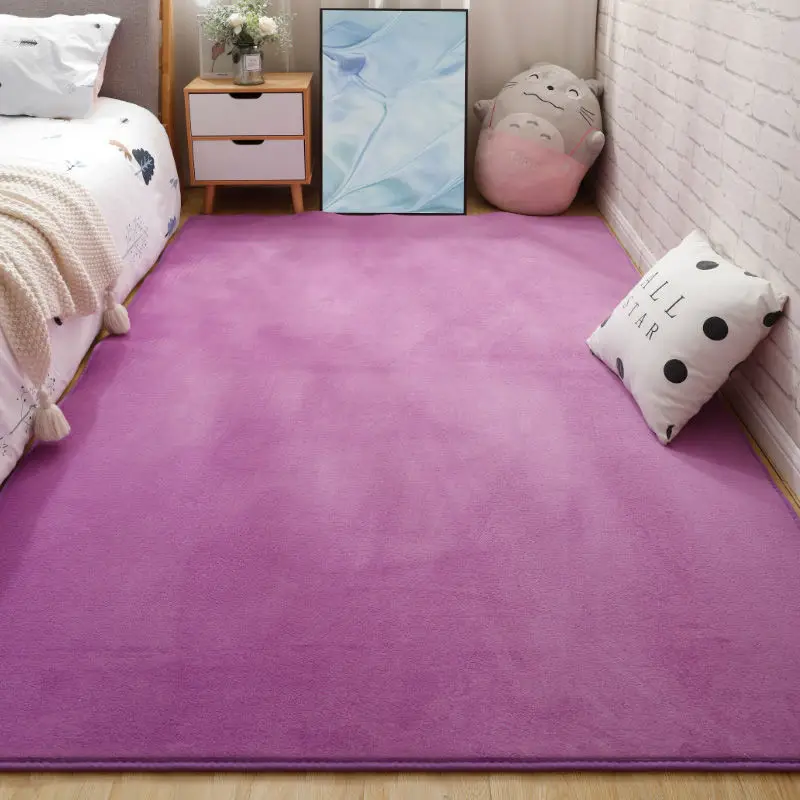 

Large Rugs For Modern Living Room Solid Color Thick Coral Velvet Area Carpet Nordic Fluffy Floor Bedside Mat Tatami Crawling Mat