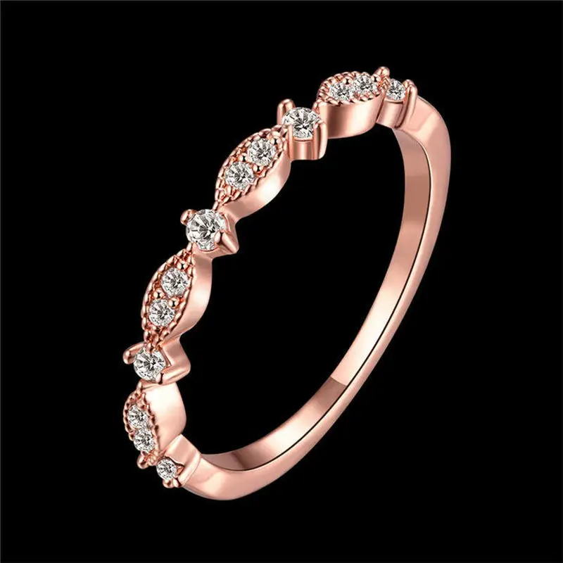 Кольцо женское розовое золото 3 цвета с фианитами стразы | Украшения и аксессуары