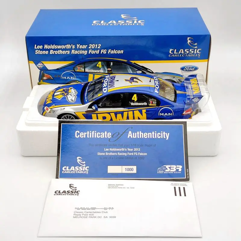 Classic 1:18 For Lee Holdsworth's 2012 #4 Stone Brothers Racing Ford FG Falcon NO.18505 Diecast Models Auto Toys Collection
Classic 1:18 For Lee Holdsworth's 2012 #4 Stone Brothers Racing Ford FG Falcon NO.18505 Diecast Models Auto Toys Collection
