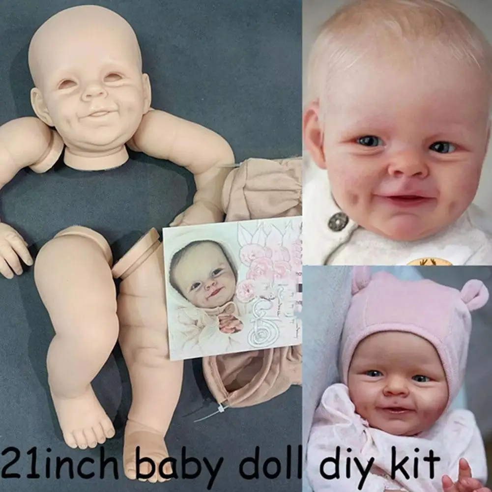 21 Inches Vinyl Reborn Kit Smiling Popular Kit Set Real Soft Eyes Skin Diy Open Gift Blank Toys Christmas Lifelike G1j0
21 Inches Vinyl Reborn Kit Smiling Popular Kit Set Real Soft Eyes Skin Diy Open Gift Blank Toys Christmas Lifelike G1j0