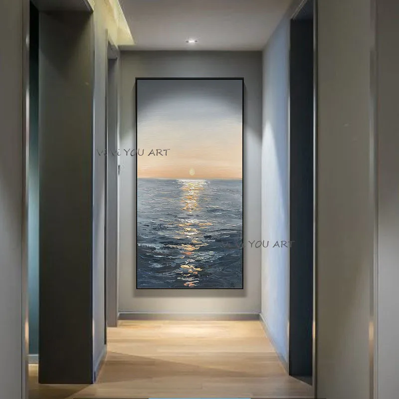 100% Hand-Painted Oil Painting Sea Level Sunrise Porch Nordic Modern Landscape Light Luxury Decorative Simple And Frameless
100% Hand-Painted Oil Painting Sea Level Sunrise Porch Nordic Modern Landscape Light Luxury Decorative Simple And Frameless