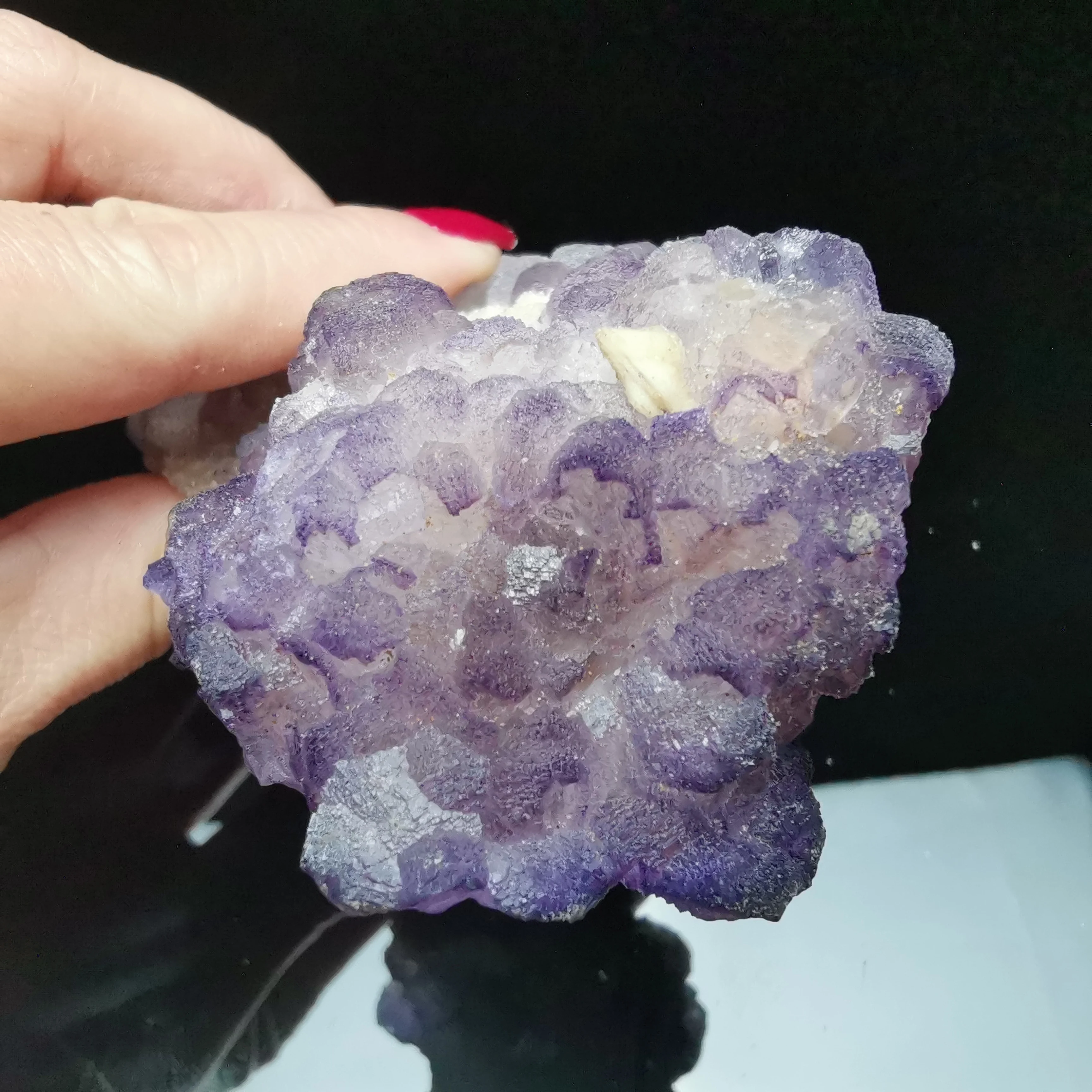 

4.6gNatural rare purple fluorite and quartz mineral specimens healing energy CRYSTAL QUARTZ GEM home decoration collection