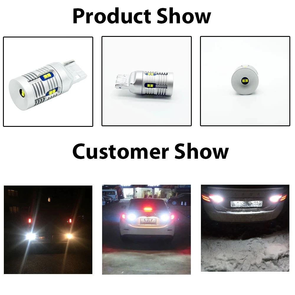 

T20 LED 7440 WY21W W21W LED Bulbs 6W 12W 6000K White Amber Yellow White Backup Reversing Light for Car Signal Lamp