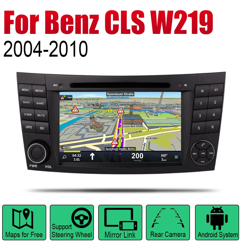 Автомагнитола с DVD плеером Android 2 Din для Mercedes Benz CLS Class w222 2004 ~ 2010 NTG автомобильный