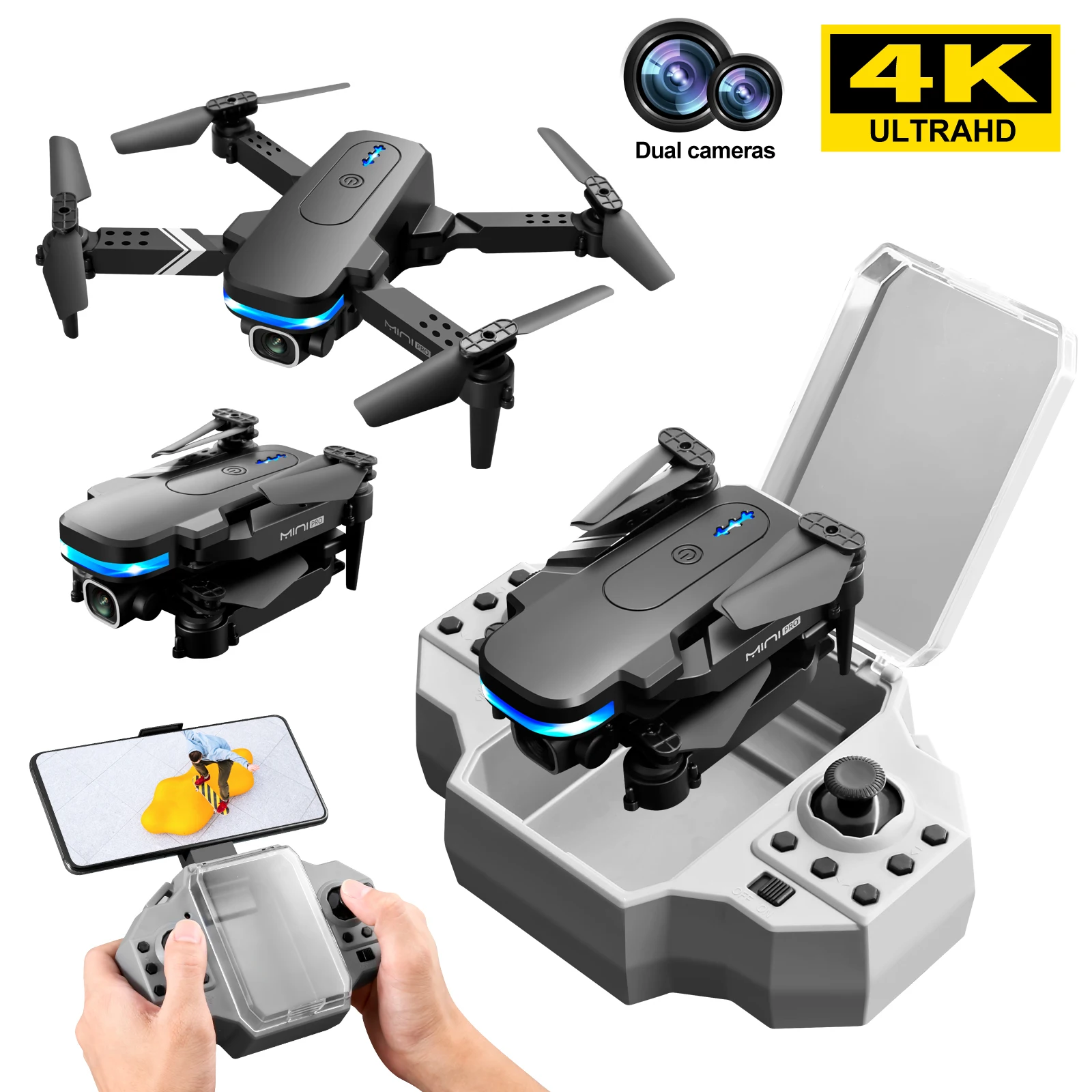 

New KY910 Mini Drone 4k Dual Camera Long endurance Trajectory flight Wifi FPV Professional Foldable RC Helicopter Quadcopter