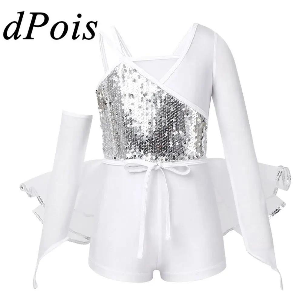 Kids Girls Ballet Gymnastics Leotard Mesh Long Sleeve Shiny Sequins Shorty Unitard+ Mesh Tutu Skirt Girl Modern Dance Costume
Kids Girls Ballet Gymnastics Leotard Mesh Long Sleeve Shiny Sequins Shorty Unitard+ Mesh Tutu Skirt Girl Modern Dance Costume