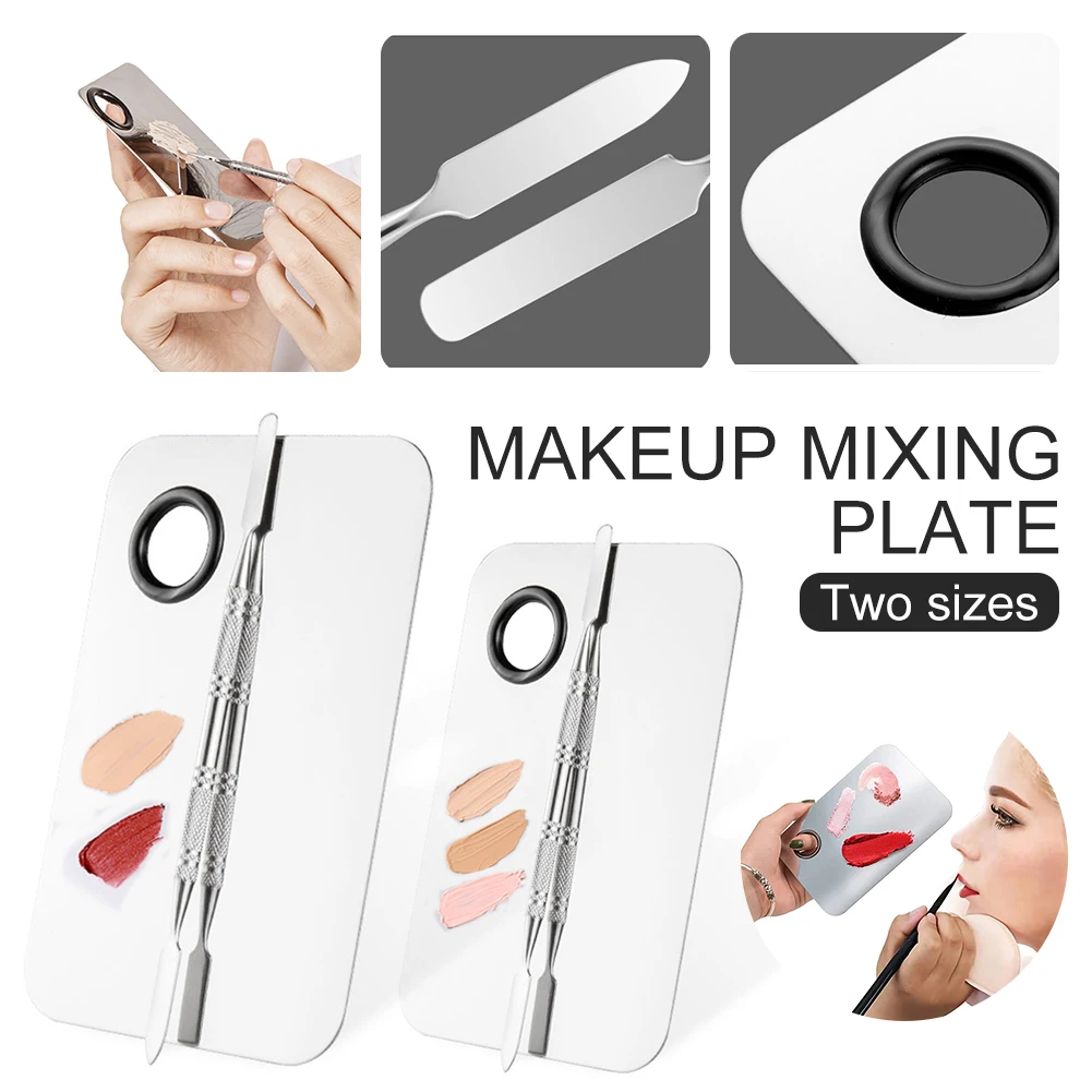 New Stainless Steel Makeup Mixing Plate Foundation Eyeshadow Mixer with Spatula Rod Mixing Palette for Makeup Nail Art Polish
New Stainless Steel Makeup Mixing Plate Foundation Eyeshadow Mixer with Spatula Rod Mixing Palette for Makeup Nail Art Polish