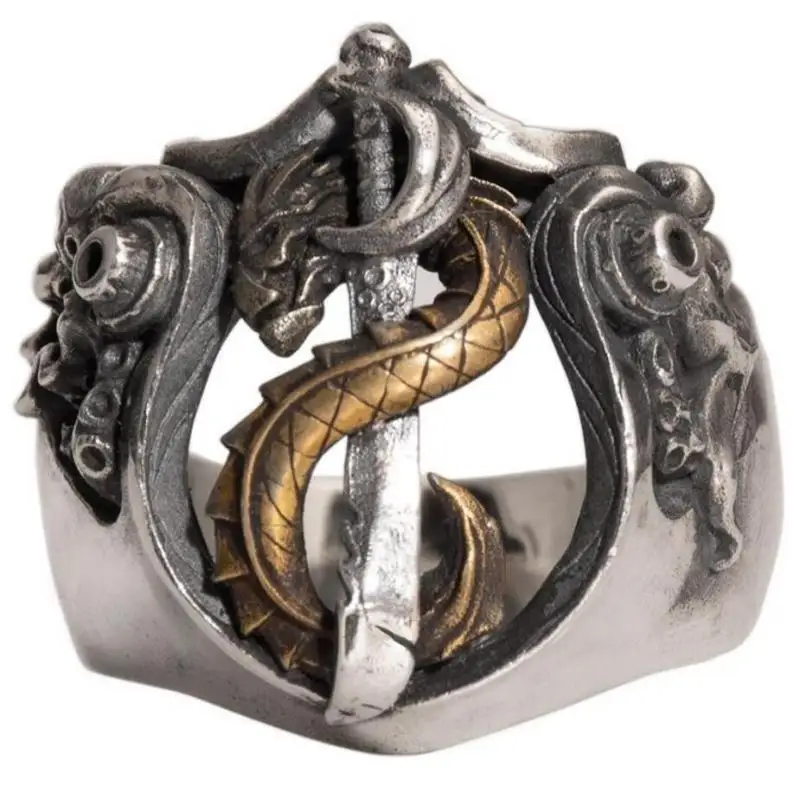 Mens Ring Fashion Knife Shape Ring Dragon Winding Ring Classic Fashion Jewelry Gift
Mens Ring Fashion Knife Shape Ring Dragon Winding Ring Classic Fashion Jewelry Gift