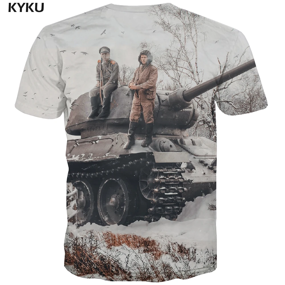 Бренд KYKU футболка на бретелях Мужская Военная забавная военные футболки 3d зимняя