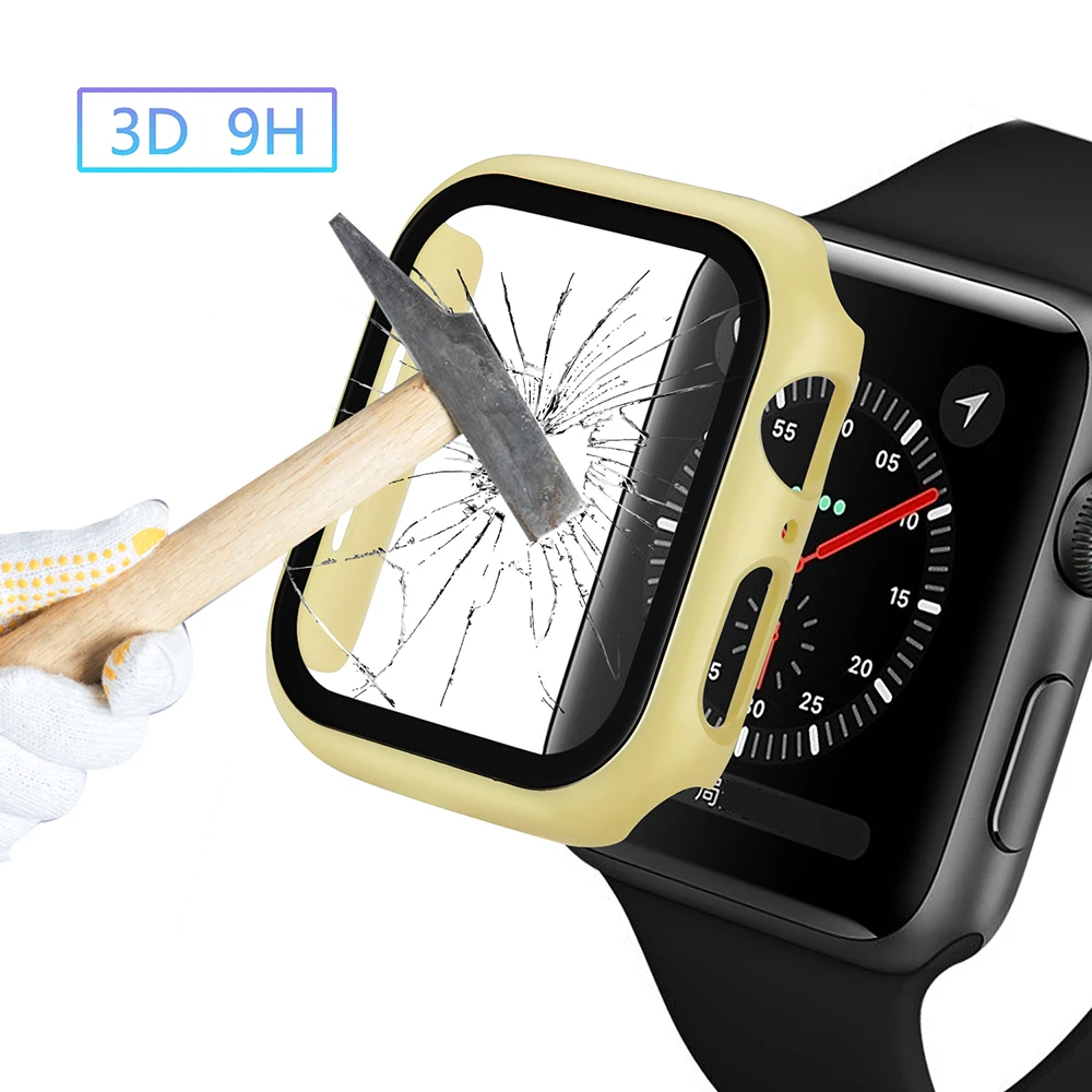 PC cover for Apple Watch SE 6 5 4 40mm 44mm Protective shell case with Tempered glass film for iWatch 3 2 1 42mm 38mm watch case 
PC cover for Apple Watch SE 6 5 4 40mm 44mm Protective shell case with Tempered glass film for iWatch 3 2 1 42mm 38mm watch case