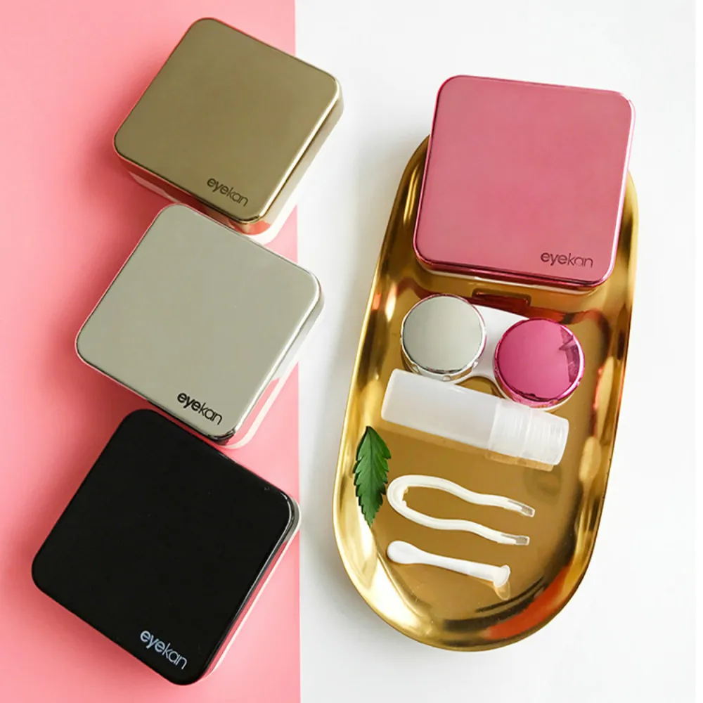 

Contact Lens Case Square Travel Portable Solid Color Lens Cover Container Beauty Pupil Storage Soaking Box Eyewear Accessories