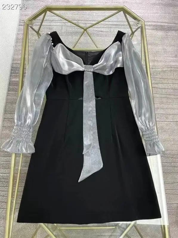 Autumn Runway luxury Pearl Mini Dress Women's Fashion V-Neck Bow Long Sleeve Vintage Patchwork Party Short Dress Vestdios
Autumn Runway luxury Pearl Mini Dress Women's Fashion V-Neck Bow Long Sleeve Vintage Patchwork Party Short Dress Vestdios