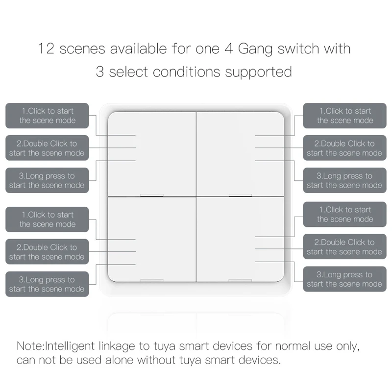 Zigbee Scene Switch Wireless Scene Switch Free Paste Scene Switch Mobile Phone APP Control
Zigbee Scene Switch Wireless Scene Switch Free Paste Scene Switch Mobile Phone APP Control