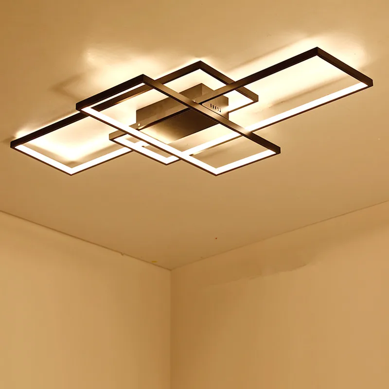 

Rectangle Aluminum Modern Led ceiling lights for living room bedroom AC85-265V White/Black Ceiling Lamp Fixtures