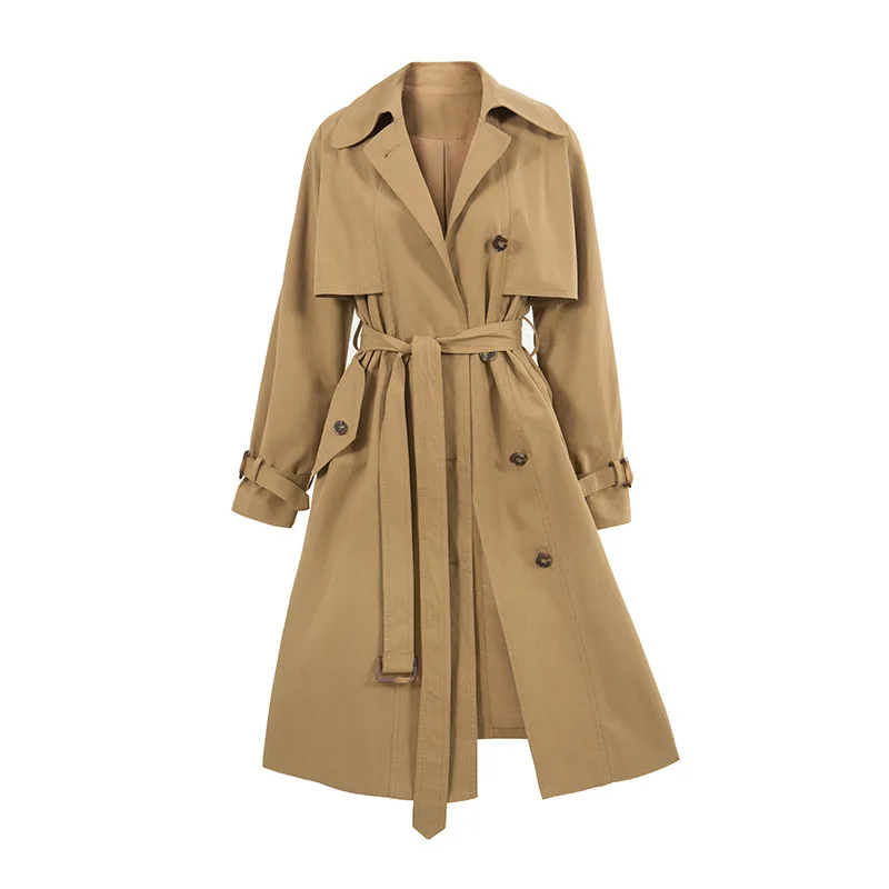 Khaki over-the-Knee Trench Coat Women's Long Lapel Vintage Trench Coat Korean Style Casual Female Windbreaker Casaco Feminino
Khaki over-the-Knee Trench Coat Women's Long Lapel Vintage Trench Coat Korean Style Casual Female Windbreaker Casaco Feminino