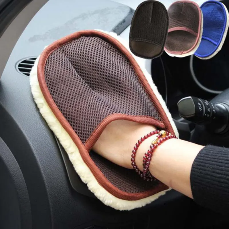

Car Wool Cashmere Washing Cleaning Brush Gloves for Audi A4 B8 B6 A3 8p 8v Q5 B7 A5 A6 C7 C6 Q7 A1 A4L A6L TT C5 S4 8K 8T 8R