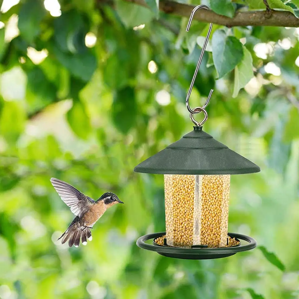 Bird Feeder Plastic Transparent Shell Hanging Bird Feeder with Roof for Outdoor Garden Decoration
Bird Feeder Plastic Transparent Shell Hanging Bird Feeder with Roof for Outdoor Garden Decoration