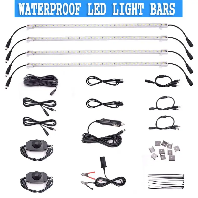 NEW 4PCS 50CM Waterproof LED Rigid Strip Bar Light Ultra Thin Hard Light Connector 5050SMD Combo Kit for Outdoor Indoor DC12V
NEW 4PCS 50CM Waterproof LED Rigid Strip Bar Light Ultra Thin Hard Light Connector 5050SMD Combo Kit for Outdoor Indoor DC12V