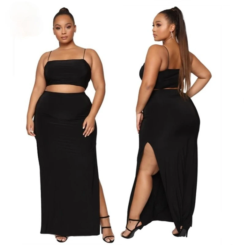 Skirts Sets Two Piece Plus Size Women 2021 Black Vest Crop Top Sexy Maxi Skirt Summer Party Club Clothes Wholesale Dropshipping
Skirts Sets Two Piece Plus Size Women 2021 Black Vest Crop Top Sexy Maxi Skirt Summer Party Club Clothes Wholesale Dropshipping