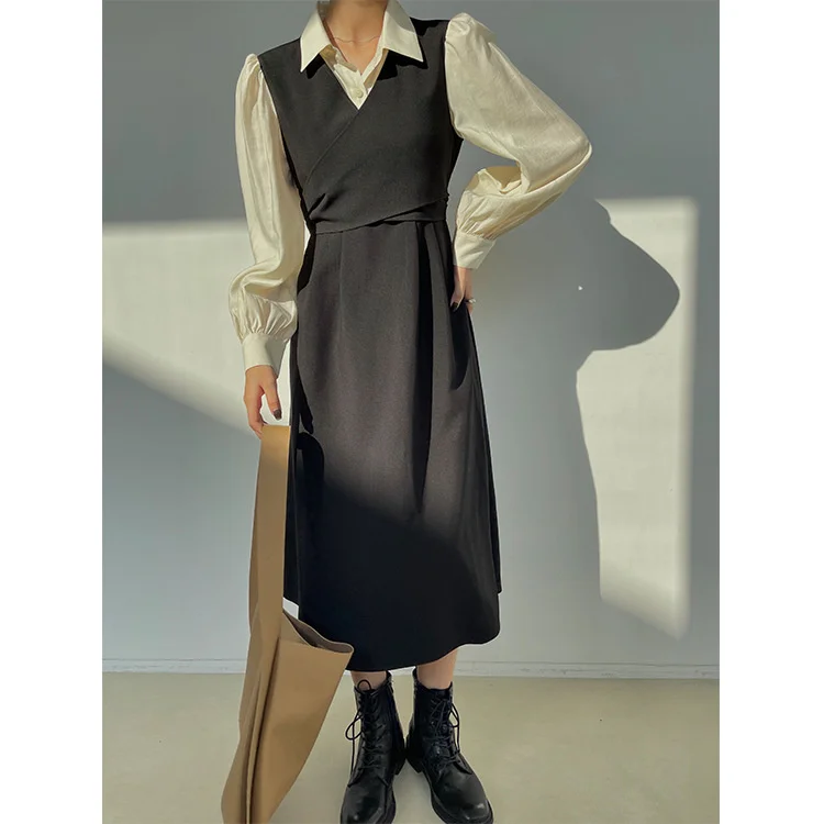 Temperament waist dress new autumn dress thin wrinkle cross elegant small skirt medium and long women's dress fashion tops Sale
Temperament waist dress new autumn dress thin wrinkle cross elegant small skirt medium and long women's dress fashion tops Sale