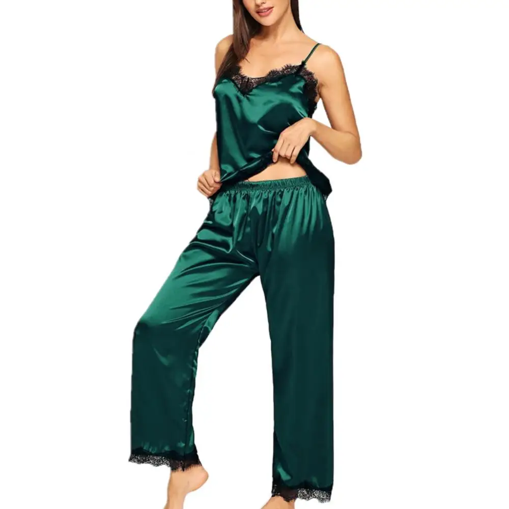 Autumn Ladies Pajamas Two-piece Ladies Pajamas Sexy V-neck Lace Patchwork Camisole Long Pants Ladies Pajamas
Autumn Ladies Pajamas Two-piece Ladies Pajamas Sexy V-neck Lace Patchwork Camisole Long Pants Ladies Pajamas