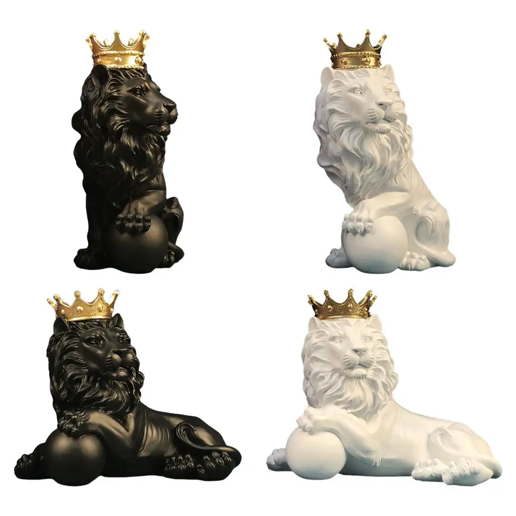 

Статуя Льва из смолы, Скандинавская фигурка абстрактного дикого животного, скульптуры для украшения, модель льва, ремесла, украшения, подар...