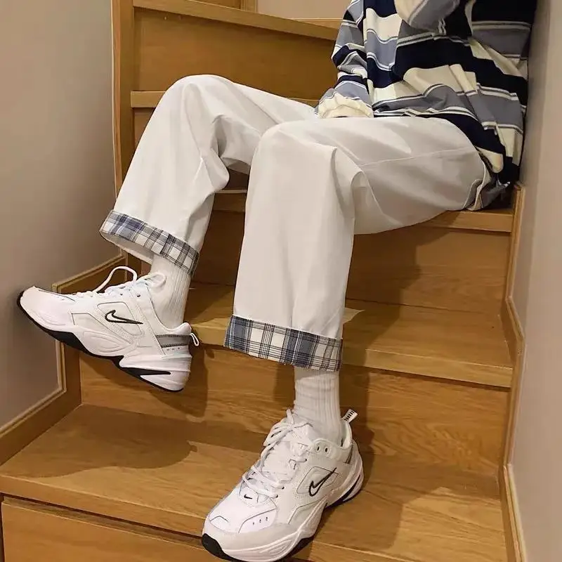 Spring And Autumn Wide Leg Straight Workwear Casual Pants Men's Plaid Flanging High Street Pants Loose And Thin All-match
Spring And Autumn Wide Leg Straight Workwear Casual Pants Men's Plaid Flanging High Street Pants Loose And Thin All-match