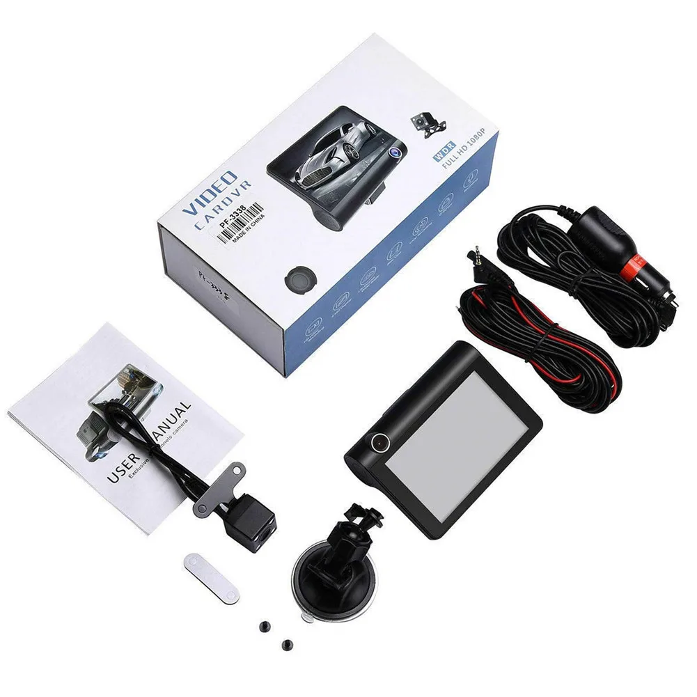 Dash Cam 1080P FHD DVR Car Driving Recorder 4" LCD Screen 170Wide Angle, G-Sensor, Parking Monitor, Car DVR 3 Cameras Dual Len
Dash Cam 1080P FHD DVR Car Driving Recorder 4" LCD Screen 170Wide Angle, G-Sensor, Parking Monitor, Car DVR 3 Cameras Dual Len