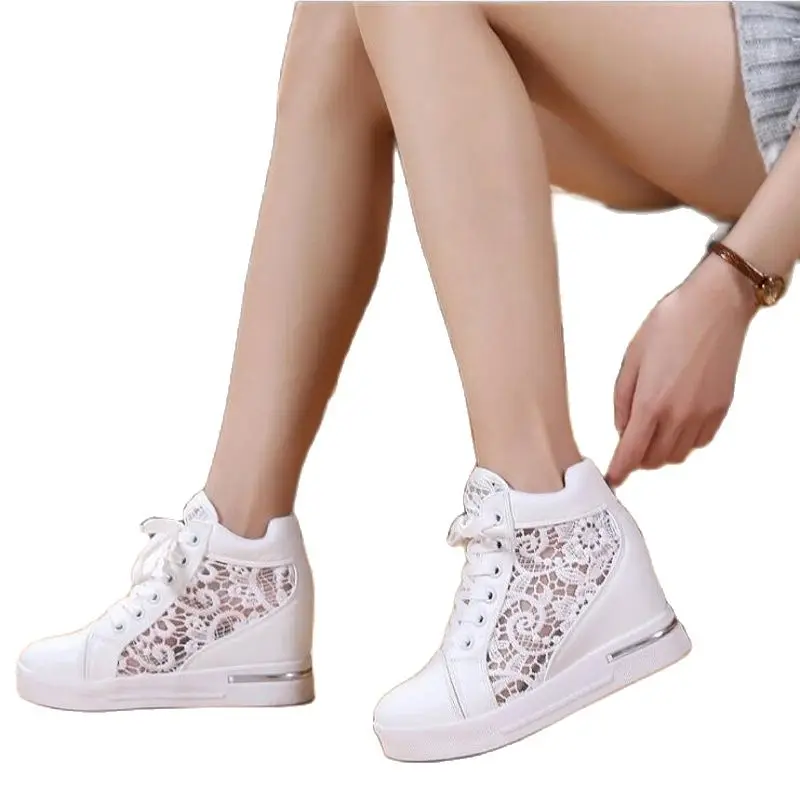 Women Wedge Platform Sneakers Rubber Brogue Leather High Heels Lace Up Shoes Pointed Toe Height Increasing Creepers White Silver
Women Wedge Platform Sneakers Rubber Brogue Leather High Heels Lace Up Shoes Pointed Toe Height Increasing Creepers White Silver