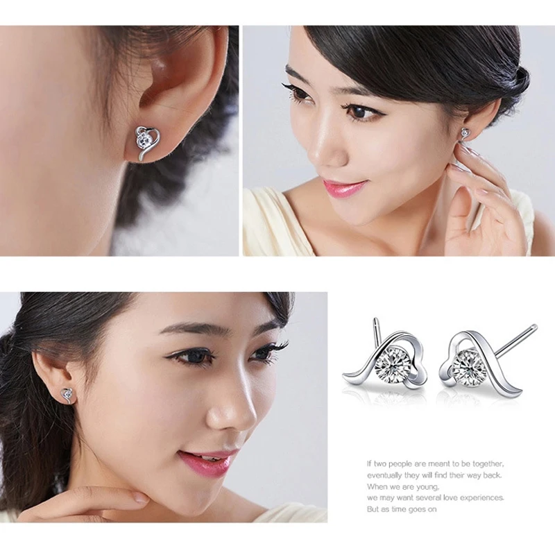 Utimtree Stud Earrings Fashion Women 925 Silver Jewelry aaa Zircon Heart Wedding Earring for Female brincos oorbellen Accessory
Utimtree Stud Earrings Fashion Women 925 Silver Jewelry aaa Zircon Heart Wedding Earring for Female brincos oorbellen Accessory