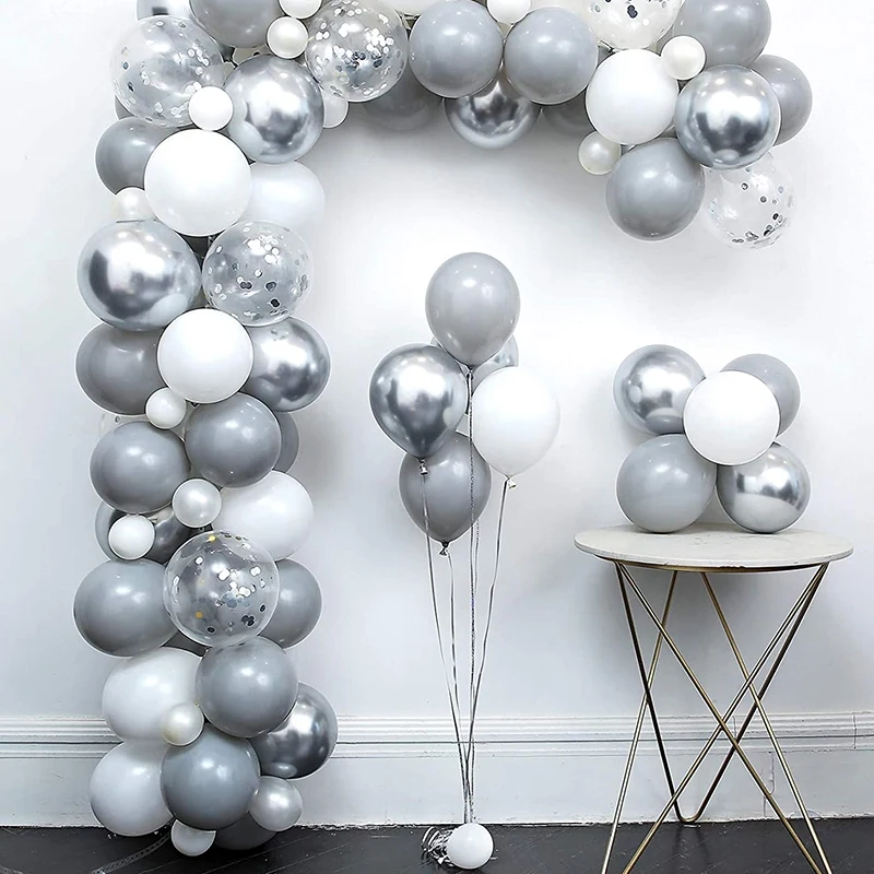 Practical Gray White Balloon Garland Kit Metallic Silver Aluminium Foil Balloon Wedding Birthday Party Baby Shower Decoration
Practical Gray White Balloon Garland Kit Metallic Silver Aluminium Foil Balloon Wedding Birthday Party Baby Shower Decoration