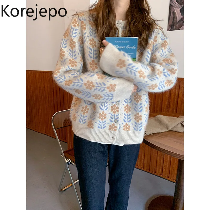 Korejepo Women Sweater 2021 Spring Autumn Ladies Japanese Vintage Temperament Lazy Style Sweet Flower Jacquard Knitted Cardigan
Korejepo Women Sweater 2021 Spring Autumn Ladies Japanese Vintage Temperament Lazy Style Sweet Flower Jacquard Knitted Cardigan
