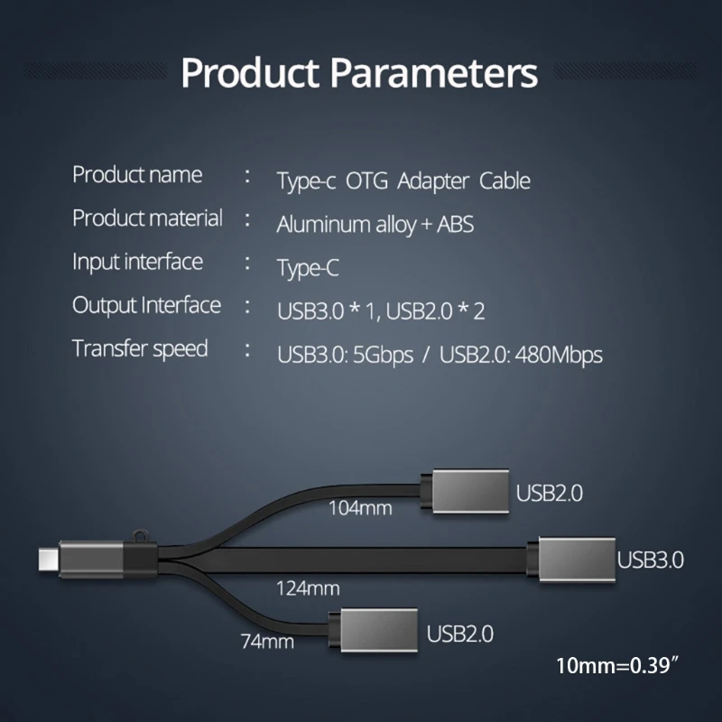 USB 3.0 Type C OTG Cable To 3 USB A Hub Extension Cord OTG Splitter Adapter For Flash Drive Disk Mouse Phone Data Reader
USB 3.0 Type C OTG Cable To 3 USB A Hub Extension Cord OTG Splitter Adapter For Flash Drive Disk Mouse Phone Data Reader