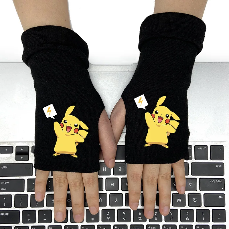 TAKARA TOMY Pokemon Pikachu перчатки на полпальца для мужчин и женщин милые Спортивные