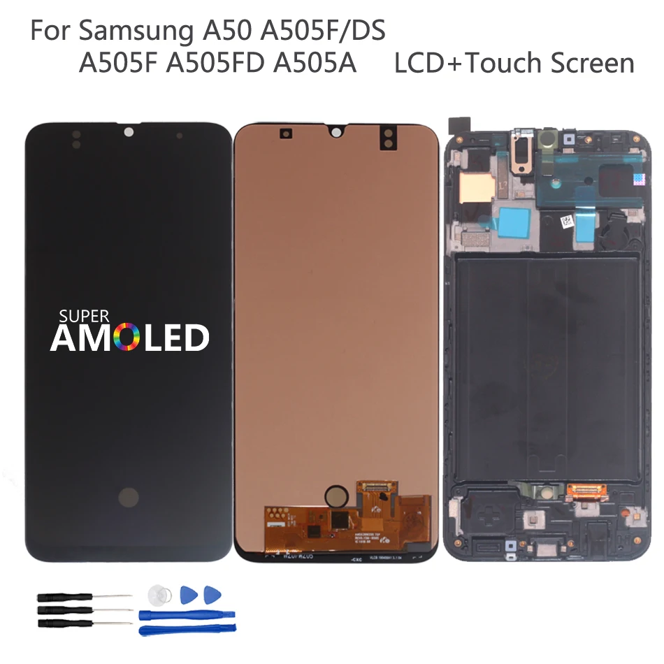 ЖК-дисплей AMOLED для Samsung Galaxy A50 2019 A505F/DS A505F A505FD A505A, сенсорный экран в сборе для Samsung A50 LCD
ЖК-дисплей AMOLED для Samsung Galaxy A50 2019 A505F/DS A505F A505FD A505A, сенсорный экран в сборе для Samsung A50 LCD