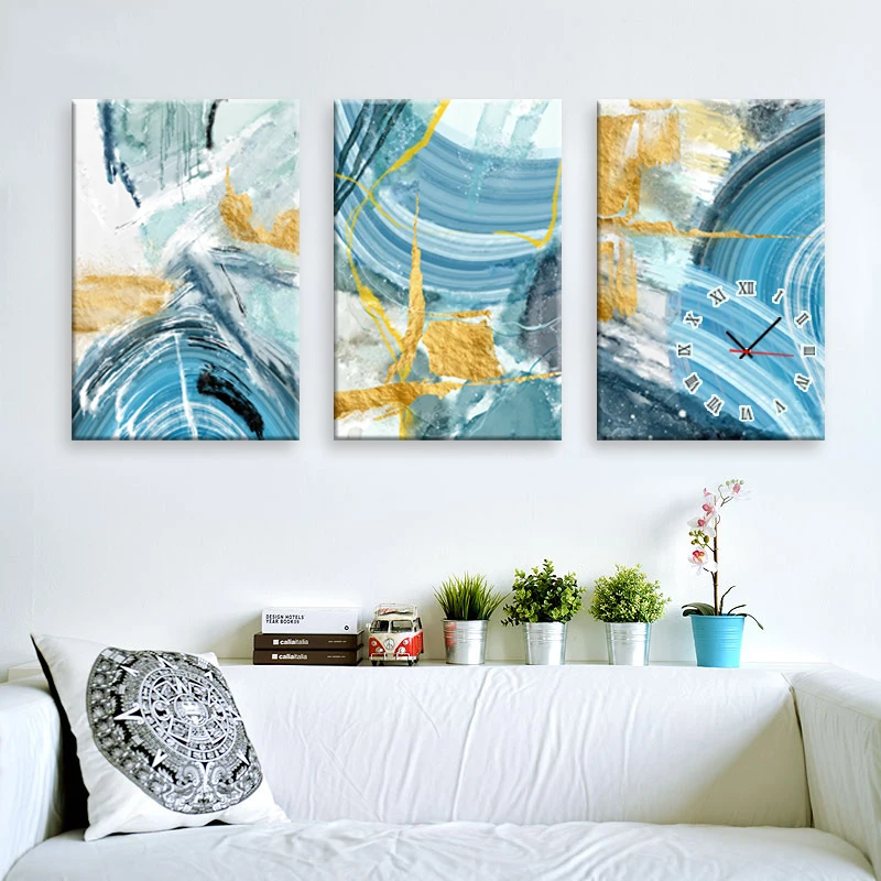 E-HOME Fantasia in Blue Clock in Canvas 3pcs wall clock 21032523
E-HOME Fantasia in Blue Clock in Canvas 3pcs wall clock 21032523