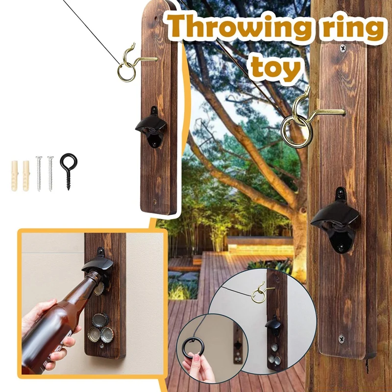 Wooden Hook and Ring Game Ring Toss Game with Bottle Opener and Magnetic Cap Catch for Adults Drinking Game Toy
Wooden Hook and Ring Game Ring Toss Game with Bottle Opener and Magnetic Cap Catch for Adults Drinking Game Toy