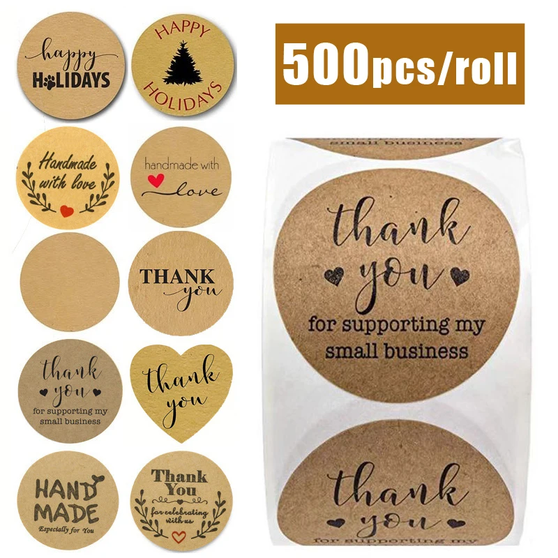 500pcs/roll Kraft Paper Handmade Sticker Thank You Stickers Seal Labels Round Food for Supporting My Small Business
500pcs/roll Kraft Paper Handmade Sticker Thank You Stickers Seal Labels Round Food for Supporting My Small Business