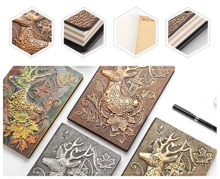 4 Color 14.5cm x 21.3cm "Emboss Deer" Big Size Faux Leather Diary Journal Vintage Retro Art Notepad Notebook New Tarot Notebook
4 Color 14.5cm x 21.3cm "Emboss Deer" Big Size Faux Leather Diary Journal Vintage Retro Art Notepad Notebook New Tarot Notebook
