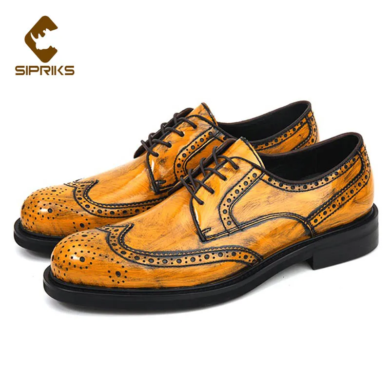 Мужские классические туфли Sipriks в стиле ретро, туфли-Броги из лакированной кожи желтого, коричневого цвета, роскошная деловая повседневная ...
Мужские классические туфли Sipriks в стиле ретро, туфли-Броги из лакированной кожи желтого, коричневого цвета, роскошная деловая повседневная ...