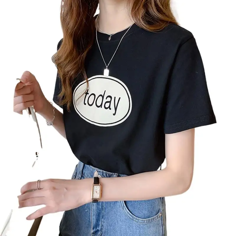 Women Letter Printed Tshirts Lady Solid Casual Tees Short Sleeve T shirts Streetwear Crew Neck Female Summer Tops for Woman
Women Letter Printed Tshirts Lady Solid Casual Tees Short Sleeve T shirts Streetwear Crew Neck Female Summer Tops for Woman
