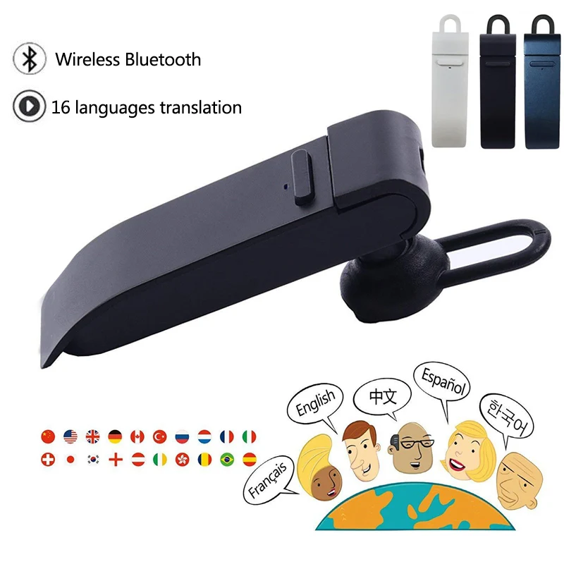 Smart Voice Translator 16 Languages instant Translate Headphone Wireless Bluetooth Earphone Business | Электроника