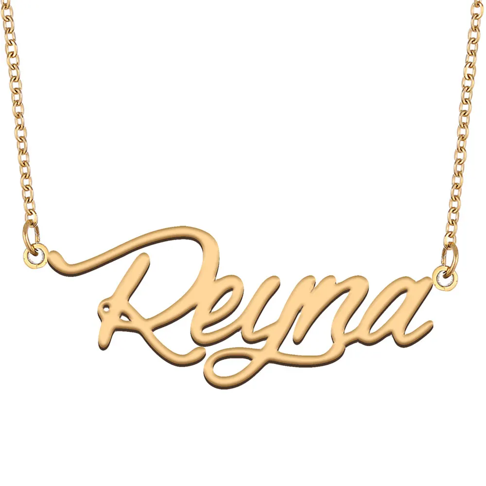 Reyna Name Necklace for Women Stainless Steel Jewelry Gold Plated Nameplate Pendant Femme Mother Girlfriend Gift
Reyna Name Necklace for Women Stainless Steel Jewelry Gold Plated Nameplate Pendant Femme Mother Girlfriend Gift