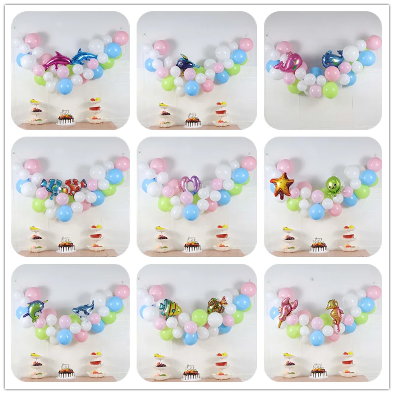 

Набор Ocean воздушные шарики в виде животных, для дня рождения, Акула, Лобстер, осьминог, рыба, воздушный шар, морская тематика, украшения для ве...