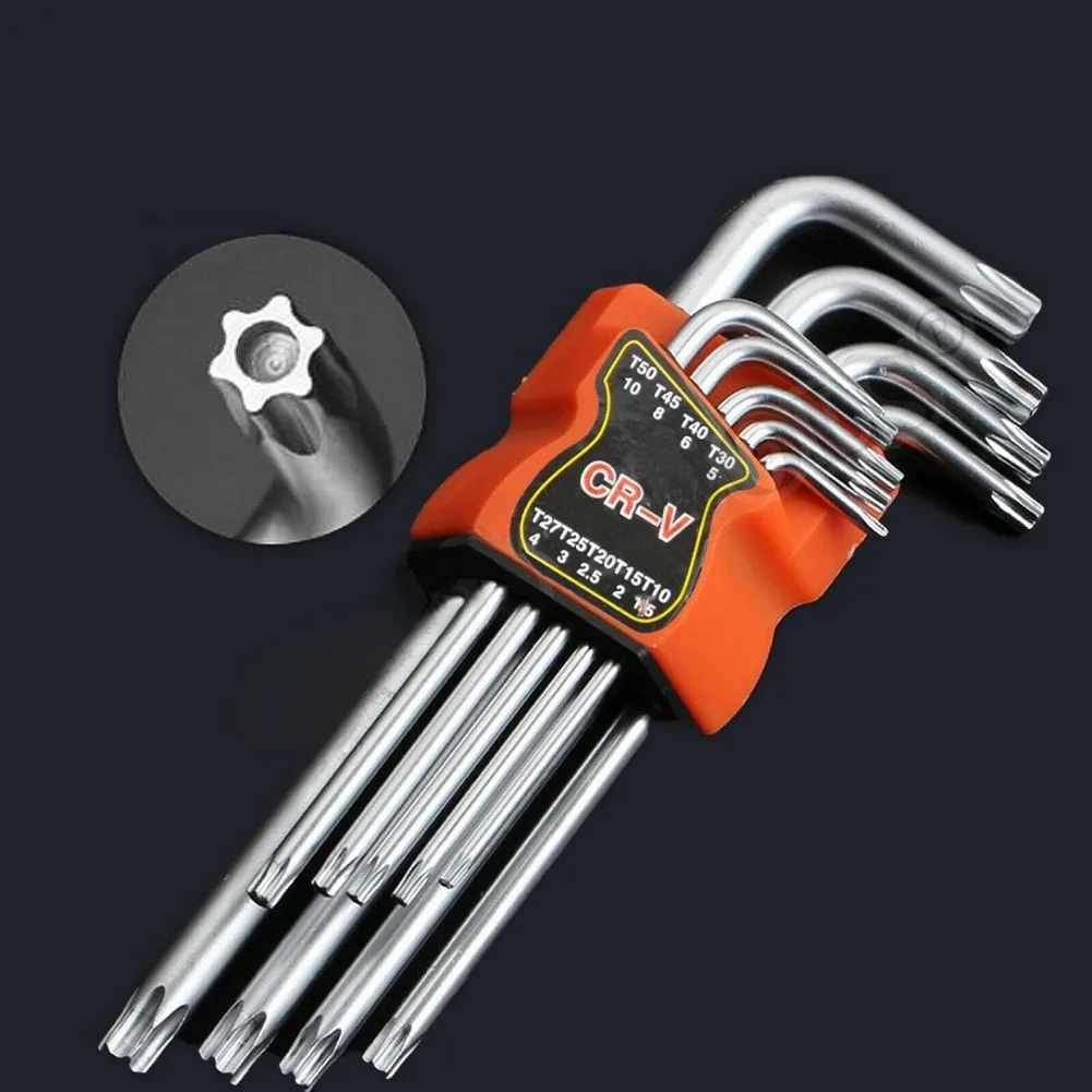 9pc Double-End Screwdriver Tamper Proof Torx Star Wrench Hex Key Set Hand Tools Security Tamper Proof Screw Driver T15 Bits
9pc Double-End Screwdriver Tamper Proof Torx Star Wrench Hex Key Set Hand Tools Security Tamper Proof Screw Driver T15 Bits