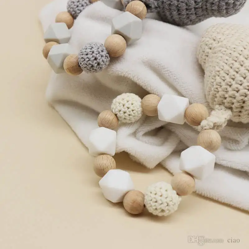 INS Baby Teether Natural Wooden Beads Bracelet Teether Silicone Newborn Teething Infant Feeding Baby Toy Gift
INS Baby Teether Natural Wooden Beads Bracelet Teether Silicone Newborn Teething Infant Feeding Baby Toy Gift