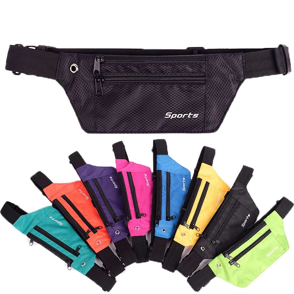 

Colorful Waist Bag Waterproof Waist Bum Bag Running Jogging Belt Pouch Zip Fanny Pack Sport Runner Men And Women Crossbody Bags