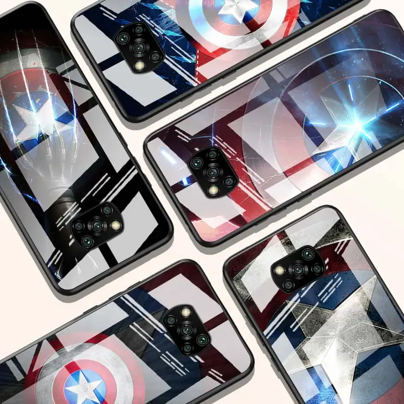 Shield captain america marvel for Xiaomi POCO X3 NFC F3 M2 X2 F2 Redmi K30 Redmi Note 9 Pro Luxury Tempered Glass Phone Case 
Shield captain america marvel for Xiaomi POCO X3 NFC F3 M2 X2 F2 Redmi K30 Redmi Note 9 Pro Luxury Tempered Glass Phone Case